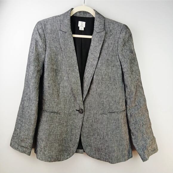 J By J.Crew SZ 8 One Button Linen Blazer - Picture 2 of 5